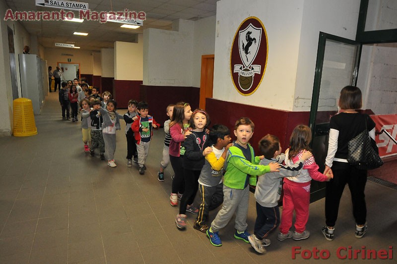 i bambini della materna ''Bianchini'' in visita allo stadio in settimana